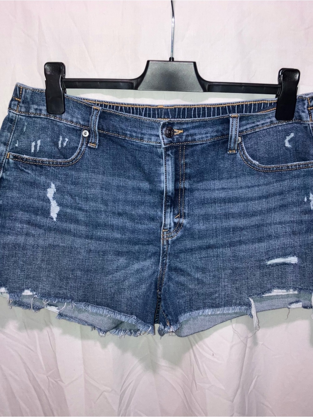 Aerie Women’s Distressed Denim Shorts - Blue